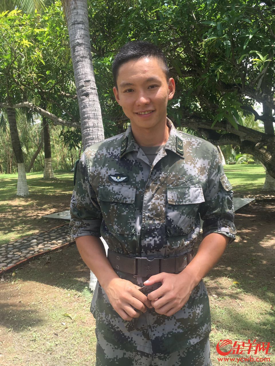 廣東揭陽(yáng)籍年輕陸軍海防戰(zhàn)士張峰銘。區(qū)健妍攝（備注：這張放在導(dǎo)語(yǔ)下）