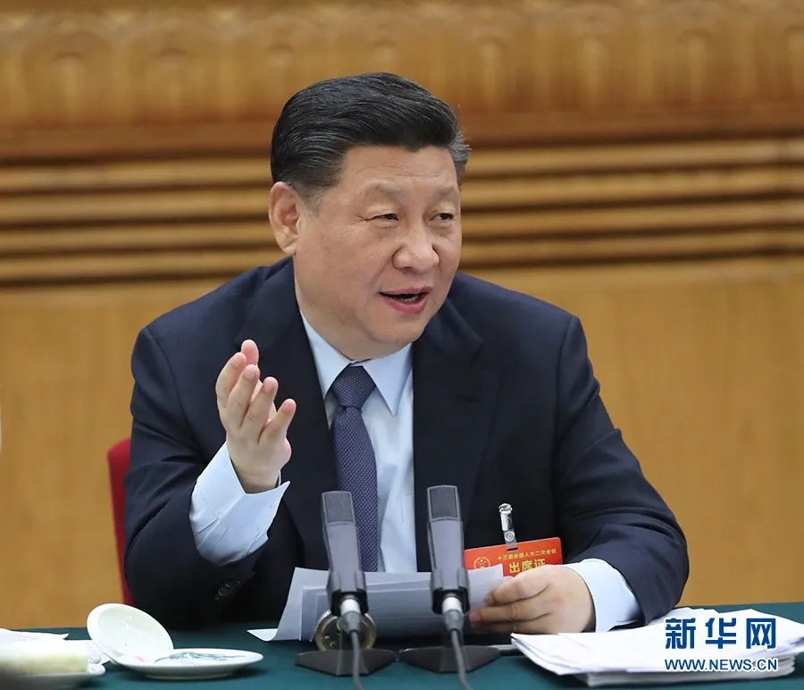 2019年3月7日，習(xí)近平參加十三屆全國人大二次會議甘肅代表團的審議。新華社記者 鞠鵬 攝